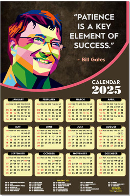 ESCAPER Bill Gates Motivational Wall Calendar 2025 & Inspirational Quotes 2025 Wall Calendar(Multicolor, Motivational)