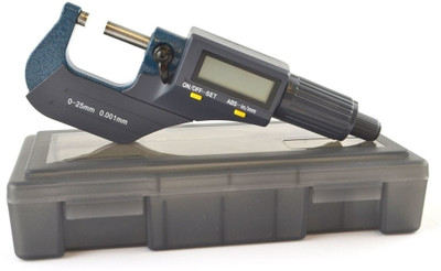 BALRAMA 0-25mm Digital Micrometer High Precision Electronic Thickness Gauge Tester Meter 0-25mm 0.01mm Mechanical Digit Counter Type Micrometer Thickness Gauge Digital Micrometer Caliper(0-25 mm)