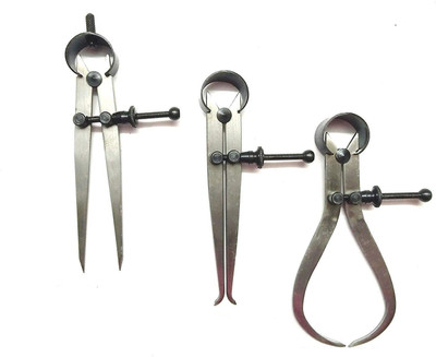 SAMENX tools Spring Caliper Set 3 Pieces Inside Outside & Divider 8” IN/200MM Measuring Tool Dial Caliper(0-200 mm)