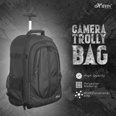 Hiffin 2-in-1 Convertible Backpack Rolling Case for Cameras and Gear with Great Capacity, User-Friendly Design  Camera Bag(Black)