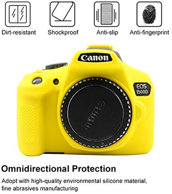 IJJA 1300/1500D Camera silicone rubber protective case cover for canon 1300/1500D camera  Camera Bag(Yellow)
