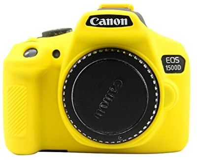 Lamkoti 1300D Camera silicone rubber protective body case cover for Canon 1300D camera  Camera Bag(Yellow)