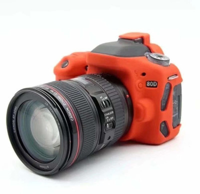 Camaura Silicone Cover Protective Camera Case Cover for 80d-RED  Camera Bag(Red)