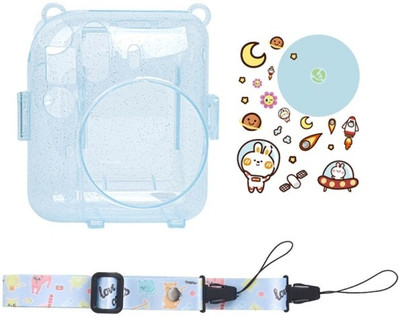 Zikkon Mini 12 Instax Pastel Blue Glitter Case Photo Storage Pocket with Shoulder Straps + Stickers Camera Bag(Pastel Blue) Zikkon Mini 12 Instax Pastel Blue Glitter Case Photo Storage Pocket with Shoulder Straps + Stickers Camera Bag(Pastel Blue)