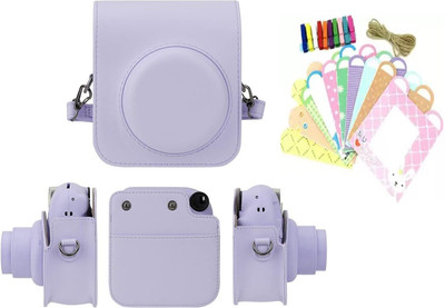 Stela Instant Mini 12 with Pocket Protective Camera Case with Bunting Lilac purple  Camera Bag(Lilac purple)