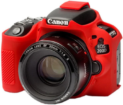 DIGICLAMBO Canon 200D Camera silicon cover  Camera Bag(Red)