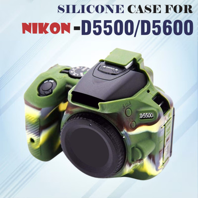 fotokina D5500/D5600 Camera Cover for providing a non-slip, durable shield protects against scratches, dust, and impacts.  Camera Bag(Military Green)