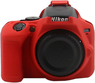 Breuk D3500 Silicone Cover; Protective Housing Case Camera Silicone Cover Skin for Nikon D3500 DSLR  Camera Bag(Red)