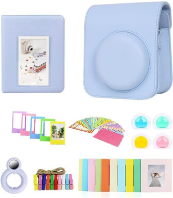 Zikkon Instax Mini 12 Protective Camera Case PU Leather Carrying Bag with Photo Album and Accessories Kit  Camera Bag(Blue)