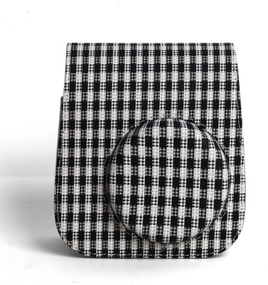 Zenko mini 11 Camera PU Leather black and white Squares Case  Camera Bag(black and white)