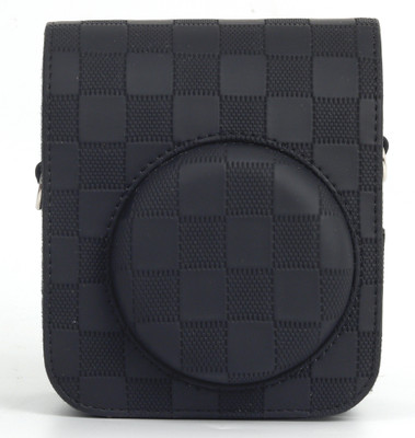 Zikkon Instax Mini 12 Protective Camera Case PU Leather Black Checkerboard Style Carrying  Camera Bag(Black)