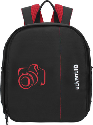 AdventIQ DSLR/SLR Camera Lens Shoulder Printed Backpack-(BNP 0197P- 2)-Red Clr  Camera Bag(Black with Red Print)