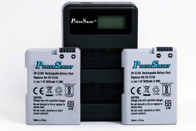 Power Smart EN-EL14A Battery (2- No.s) + EN-EL14A Dual USB Charger for Nikon D5600 D3400 Camera Battery Charger(Black, Grey) Power Smart EN-EL14A Battery (2- No.s) + EN-EL14A Dual USB Charger for Nikon D5600 D3400 Camera Battery Charger(Black, Grey)