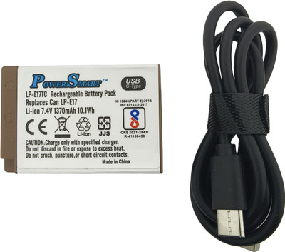 Power Smart LP-E17 Li-ion Battery with C Type USB Charging Port Compatible Canon EOS M3 200D  Camera Battery Charger(White)