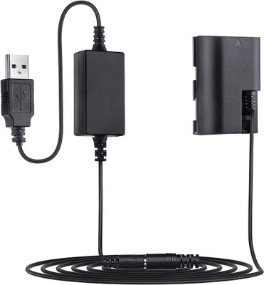 DIGICLAMBO LPE-6 Dummy Battery with USB DC Power Cable Input Compatible with canon Cameras  Camera Battery Charger(Black)