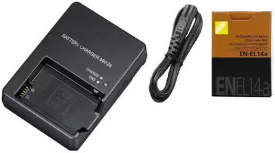 DIGICLAMBO COMBO MH-24 & EL-14A camera charger with battery and cable for Nikon  Camera Battery Charger(Black & White)