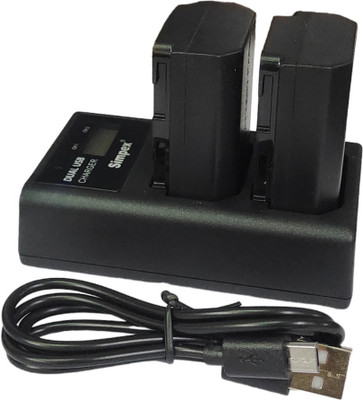 Simpex NP-FZ100 Dual Port LCD Battery Charger with 2nos 5000mAh Li-ion Rechargeable  Camera Battery Charger(Black)