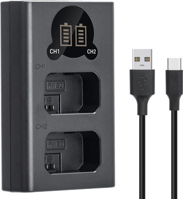 DIGICLIMBER FW-50 Dual fast camera charger with Type C  Camera Battery Charger(Black)