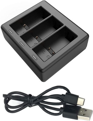 TMG Fast Battery Charger Hub for GoPro Hero 11/ 10/ 9, Supports 3 Batteries Charging  Camera Battery Charger(Black)