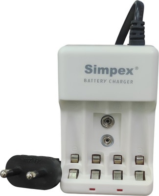 Simpex 666 Universal Battery Charger for AA/AAA/9V Ni-MH & Ni-CD Rechargeable Batteries  Camera Battery Charger(White)