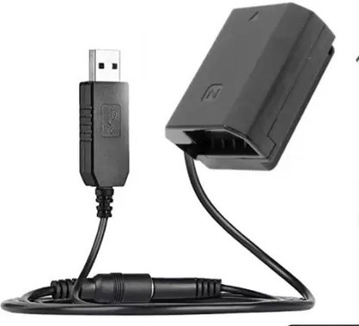 Digicom Fz100 Dummy Battery Power USB Adapter Cable Compatible with Sony  Camera Battery Charger(Black)