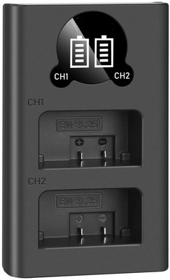Amabu EN-EL25/El-25A dual fast USB camera charger with LCD display for Nikon camera  Camera Battery Charger(Black)