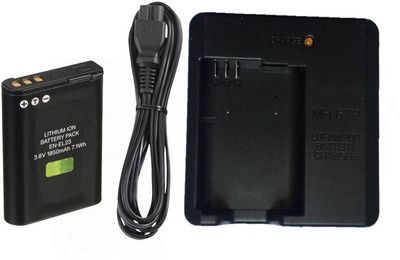 Picmaa combo MH-67 charger with En-EL-23 battery with cable Compatible with Ni-kon  Camera Battery Charger(Black)