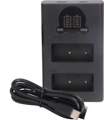 Picmaa DMW-BLK22 Dualtype c charger with LCD display  Camera Battery Charger(Black)