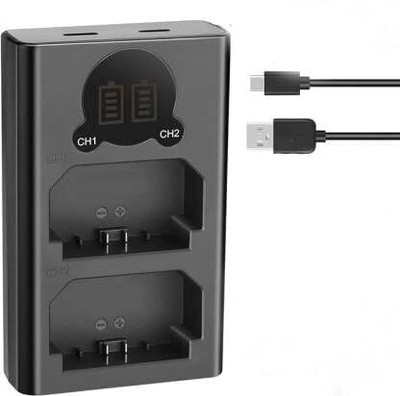 Picmaa EN-EL-15 dual type c ultra fast charger with LCD display  Camera Battery Charger(Black)