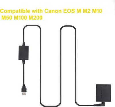 Camstuffs LP-E12 Dummy Battery with USB DC Power Cable Input Compatible with canon Cameras  Camera Battery Charger(Black)