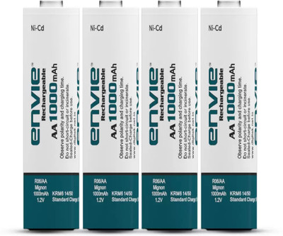 Envie 1000mah Ni-CD AA Rechargeable Batteries, Low Self Discharge (Pack of 4)  Camera Battery Charger(White)
