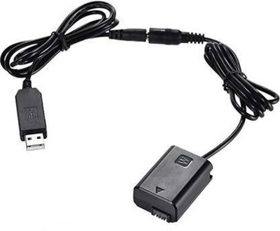 Amabu NP- FW-50 Dummy Battery +DC power bank (5V 2A) USb Adapter cable  Camera Battery Charger(Black)