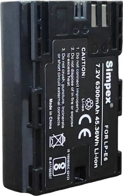 Simpex LP-E6 6300 mAh Secondary Rechargeable Battery for DSLR  Camera Battery Charger(Black)