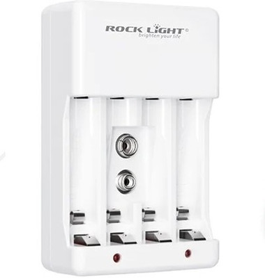 Huayue ™Rock Light RL-C5 Performance C705 Multiple 4 Bay 9V AAA AA Fast Rechargeable  Camera Battery Charger(White)