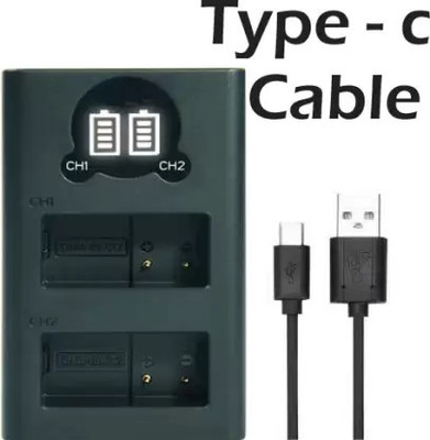 DIGICLIMBER DMW-BLC12 dual Fast USB type 'c'  Camera Battery Charger(Black)