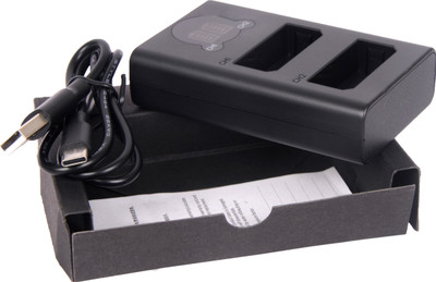 camstuff LPE-10 Dual type c charger with LCD display for Lpe10 battery  Camera Battery Charger(Black)