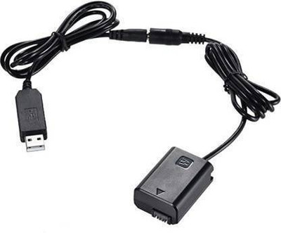 Lamkoti NP- FW-50 Dummy Battery +DC power bank (5V 2A) for son-Y  Camera Battery Charger(Black)