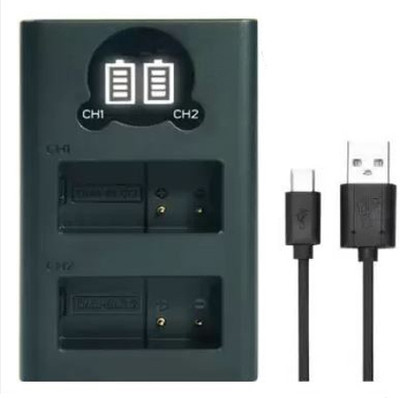 IJJA DMW-BLC12 dual Fast USB type 'c' camera charger with LCD display for Panasonic  Camera Battery Charger(Black)
