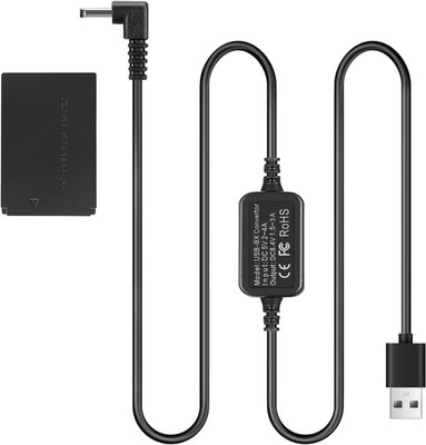 DIGICLIMBER LP-E12 Dummy Battery with USB DC Power Cable Input Compatible with canon Cameras  Camera Battery Charger(Black)