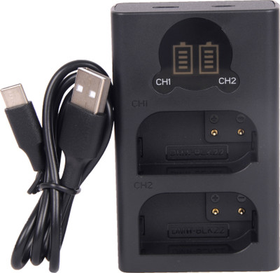 camstuff DMW-BLK-22 dual type c charger with LCD display  Camera Battery Charger(Black)