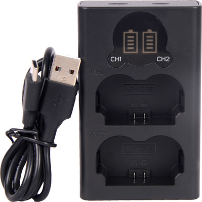 Amabu NP-W235 Dual type C charger with LCd display for w235 battery  Camera Battery Charger(Black)