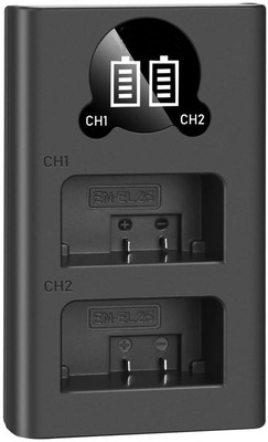 Camstuffs EN-EL25/El-25A dual fast USB with LCD display for  Camera Battery Charger(Black)