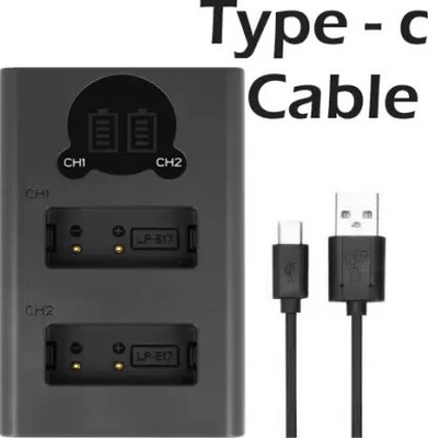 DIGICLAMBO LP-E17 Dual Fast Type 'c' USB camera charger with LCD Display for Canon  Camera Battery Charger(Black)