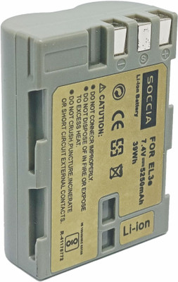 SOCCIA EN-EL3E Lithium-ion Rechargeable Camera Battery  Camera Battery Charger(Black)