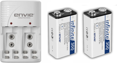 Envie Nexa ECR 30 Charger With 2X 9V 300mAh Rechargable Battery Pack of 3  Camera Battery Charger(White)