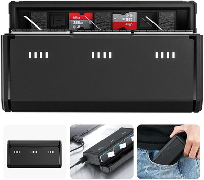 Telesin Triple Charger for GoPro Hero 12 /11/10  Camera Battery Charger(Black)