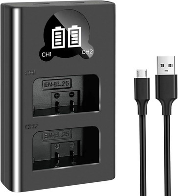 DIGICLAMBO EN-EL25/El-25A dual fast USB Camera Charger  Camera Battery Charger(Black)