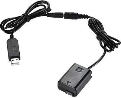 Camaura NP- FW-50 Dummy Battery +DC power bank (5V 2A) USb Adapter cable  Camera Battery Charger(Black)