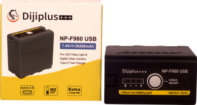 Picmaa F980 battery with USB (39200Mah) charging for LED flashlight  Camera Battery Charger(Black)