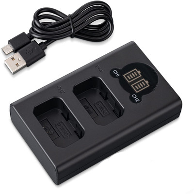 Lamkoti NP-Fw-50 Dual USB charger with LCD display for sony Camera Battery Charger  Camera Battery Charger(Black)